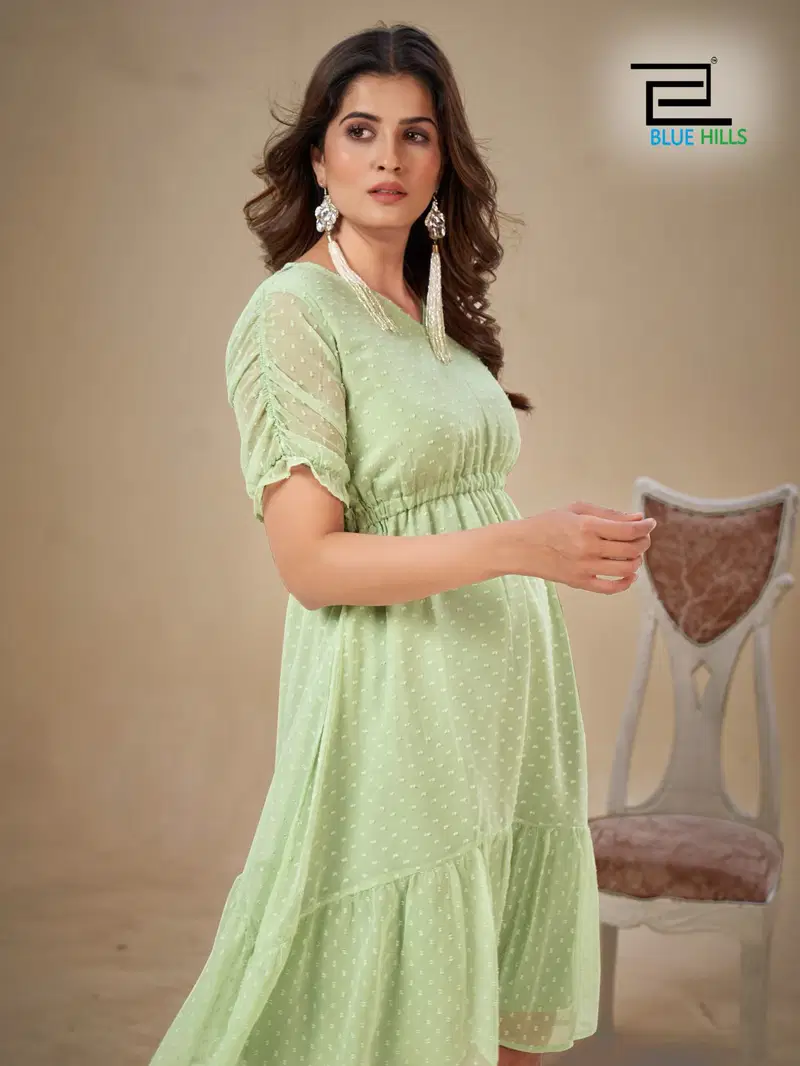 Belle By Blue Hills Georgette Tunic Style Western Kurtis Wholesale Market
